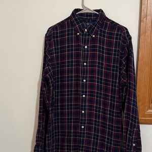 Ralph Lauren Men's Plaid Shirt - Navy and Red
